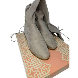 Gianni Bini Taupe Over-The-Knee Suede Flat Boots 6.5 Heel /Side Zipper